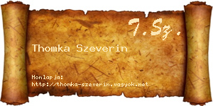 Thomka Szeverin névjegykártya